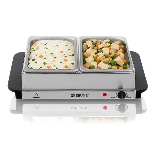 سخان طعام كهربائي ريبون للبوفيهات قسمين 200 واط