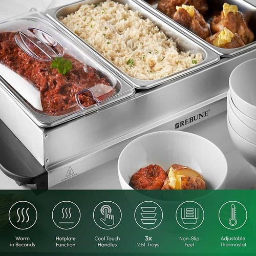 سخان طعام بوفيه كهربائي ريبون 4 أقسام 300 واط