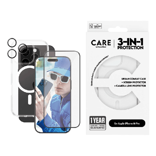 بكج حماية بانزر جلاس CARE فلاقشيب 3 في 1 يدعم تقني...