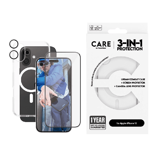 بكج حماية بانزر جلاس CARE فلاقشيب 3 في 1 يدعم تقني...