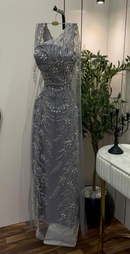 Evening dress with beads
