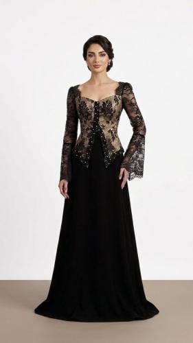 Black dress with lace bust