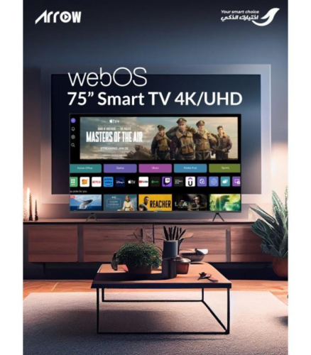 ارو شاشة ذكية 4K WebOS - 75 بوصة - أسود - RO-75LPW