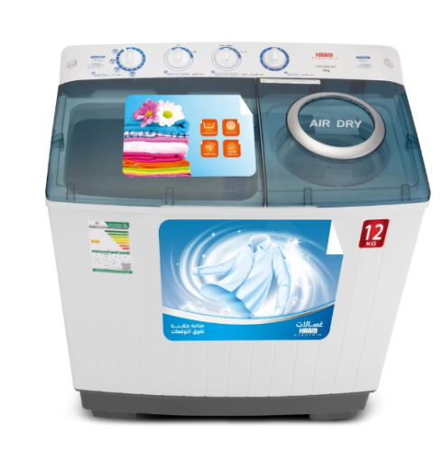 غسالة هام حوضين 12 كيلو أبيض HWM12000-21N
