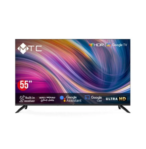 ام تى سى شاشة 55 بوصة دقة UHD نظام تشغيل GOOGLE TV...