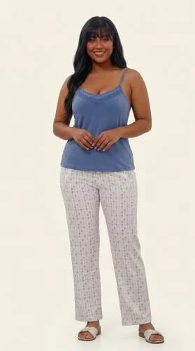 Two-piece nightgown set in feminine colors.