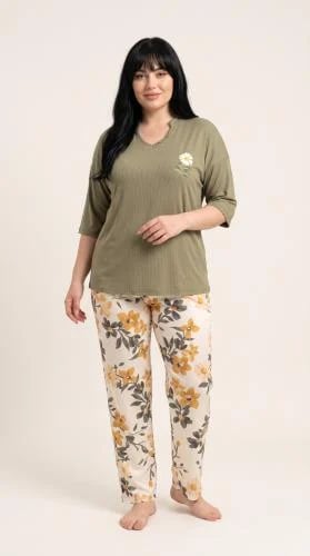 Two-piece sleepwear with sleeve and floral pattern...