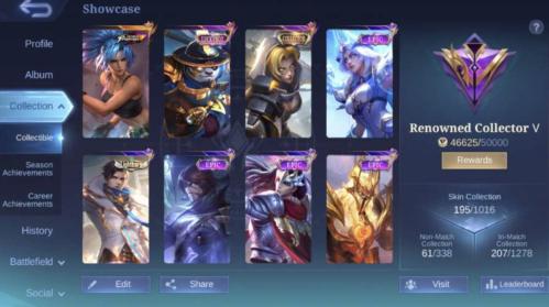 حساب موبايل ليجيند 195 سكن !