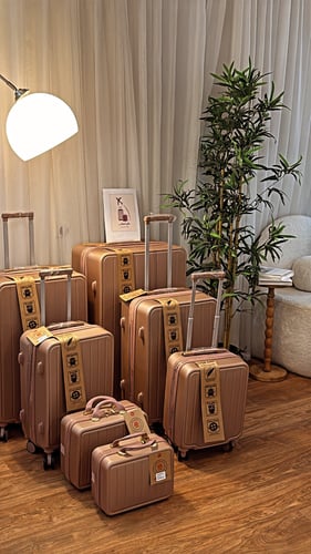 شنط ٧قطع لون روز