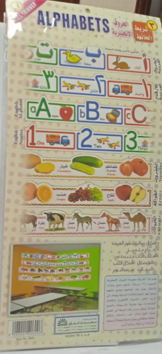 لوحة تعليمية عربي و انجليزي