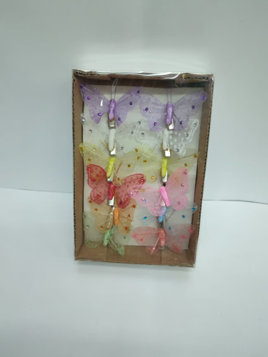 فراشة ملونه حجم صغير علبة شد 12