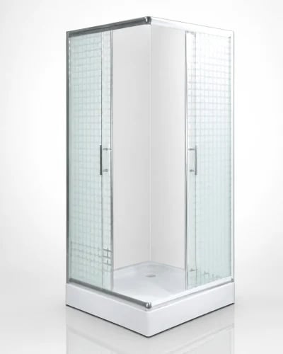 Corner Shower Enclosure 80×80 cm with Patterned Gl...