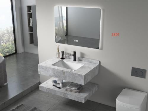 Porcelain Bathroom Sink with LED Mirror