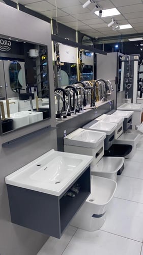 مغسلة معلقة 3 قطع – تصميم عصري ومتين مقاس 50 سم