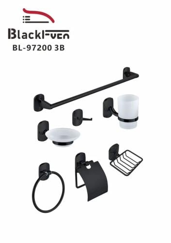 طقم إكسسوارات حمام BlackFven BL-97200 3B أسود – 7...