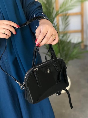 شنط توري بورش هاي كوالتي كريستال فضي الحجم الصغير