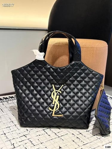 شنطة سانلوران حجم وسط جلد مع محفظة