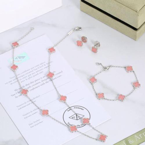 طقم فان كليف سلسال طويل مع حلق واسواره