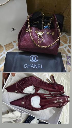 طقم شانيل كعب وشنطة