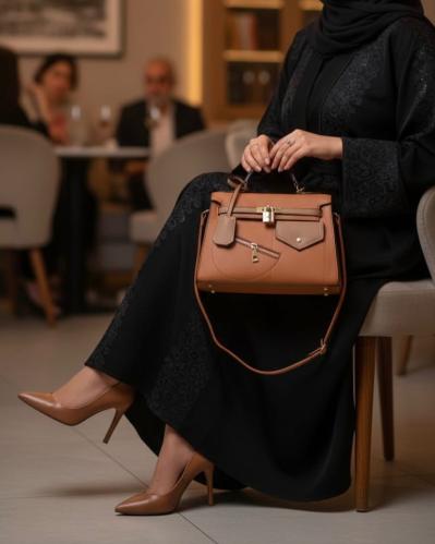 طقم كعب عالي وشنطة حجم وسط