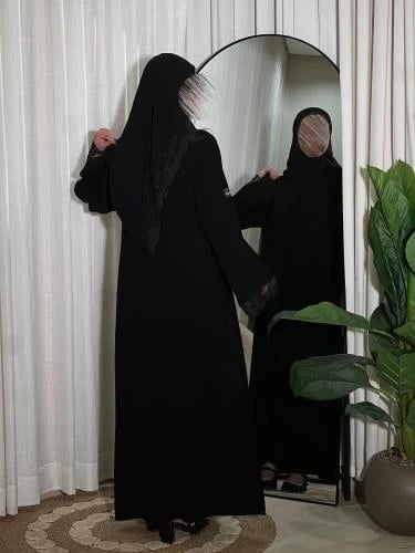 Ch106 black abaya wide and sleeves Danty French
