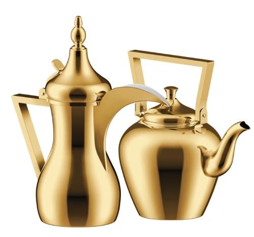 طقم مرحبا ابريق ودلة ذهبي