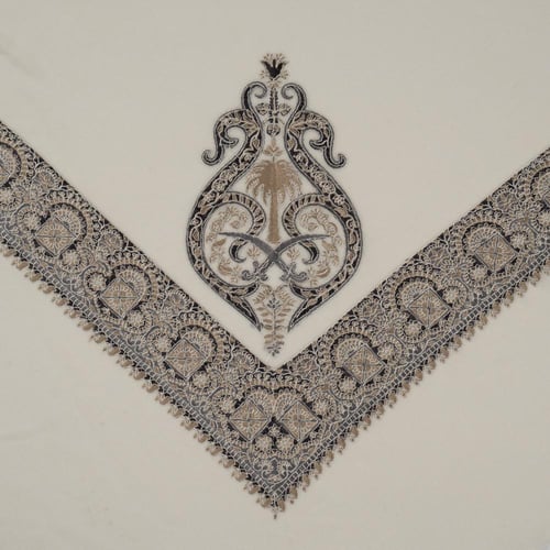 شال باشمينا من صوف الكشمير مع تصميم السيفين والنخل...