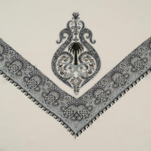 شال باشمينا من صوف الكشمير مع تصميم السيفين والنخل...