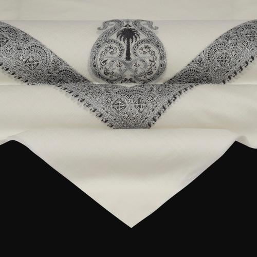 شال باشمينا من صوف الكشمير مع تصميم السيفين والنخل...