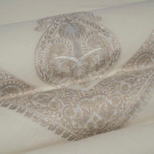 شال باشمينا من صوف الكشمير مع تصميم السيفين والنخل...