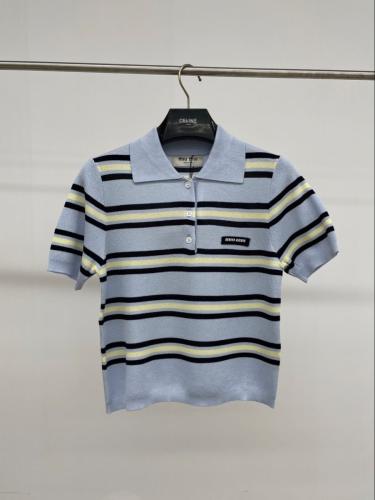 Miu Miu Striped Polo