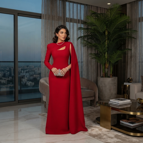 ainaqat aljawhara فستان سهره احمر