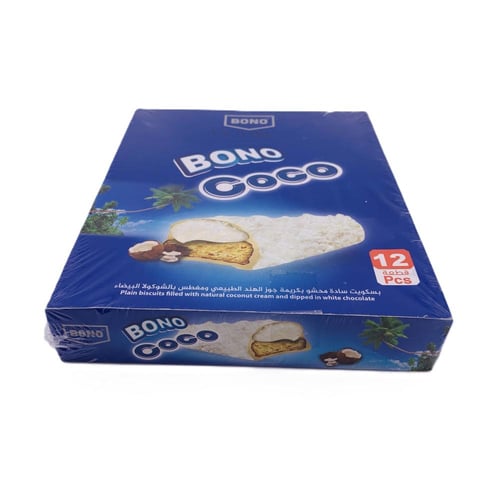 بونو بسكويت محشو بكريمة ومغطس بالشوكولا -12 قطعة