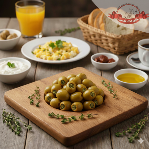 زيتون أخضر محشي بالزعتر - 1كجم