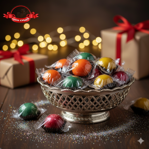 هريسة اللوز على شكل كرات ملونة - 250 جم