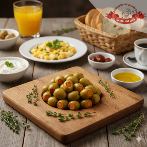 زيتون أخضر محشي بالجزر - 1كجم