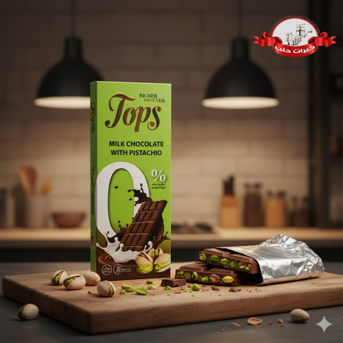 شوكولاتة توبس داكنة بالفستق والحليب بدون سكر - 60...