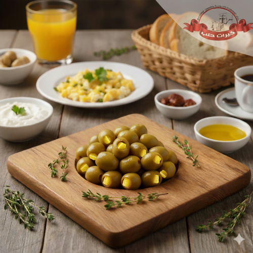 زيتون أخضر محشي بالليمون- 1كجم