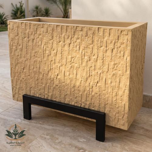 Fiberglass stone basin with base