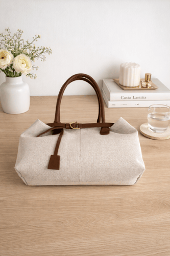 حقيبة مع حذاء لوفر كاكي