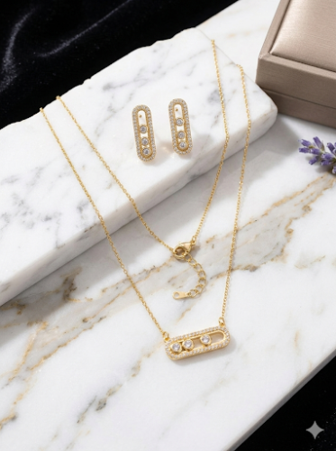 طقم اكسسوار سلسال وحلق