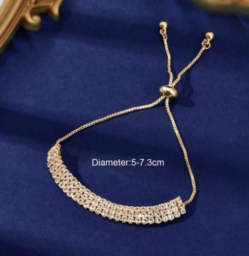 أسورة أنيقة ذهبية حجر الراين