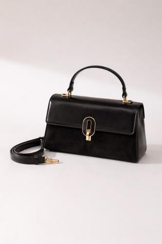 حقيبة يد نسائية بتصميم راقي ثنائي الخامة — متوفرة...