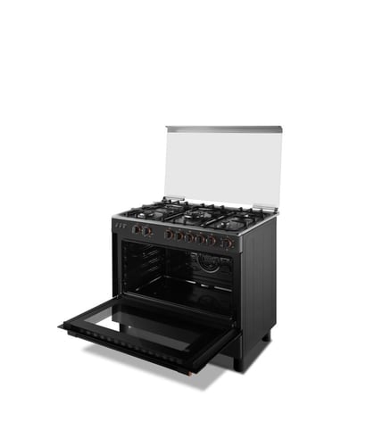 فرن غاز توشيبا 5 عيون 60×90 شبك عريض اسود سطح استي...