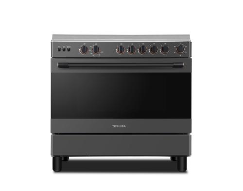 فرن غاز توشيبا 5 عيون 60×90 شبك عريض اسود سطح استي...