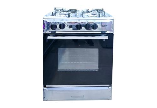 فرن غاز رسلان 4 عيون 60×60 سلفر وش استيل امان كامل