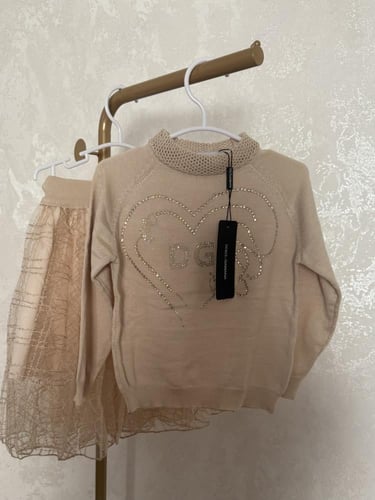 تيور D&Gقطعتين ذهبي مزين بكريستال فخم