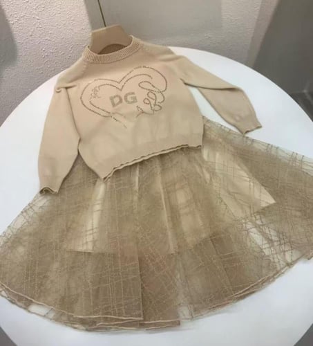 تيور D&Gقطعتين ذهبي مزين بكريستال فخم