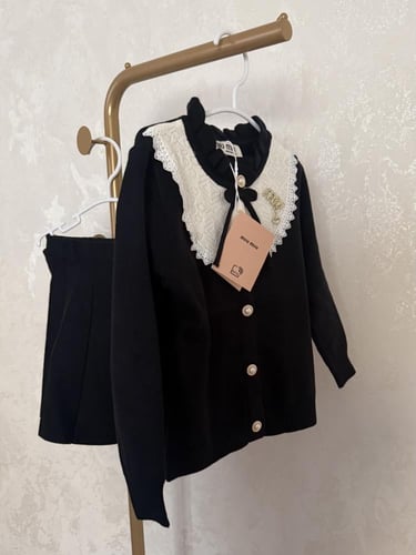 تيور ميوميو صوف مزين بغزل سنارة وازارير لؤلؤ وبروش