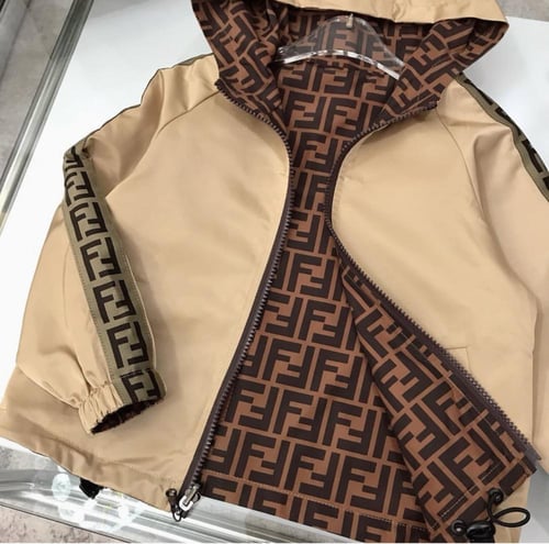 جاكيت فندي دبل فيس طبق الاصل للجنسين